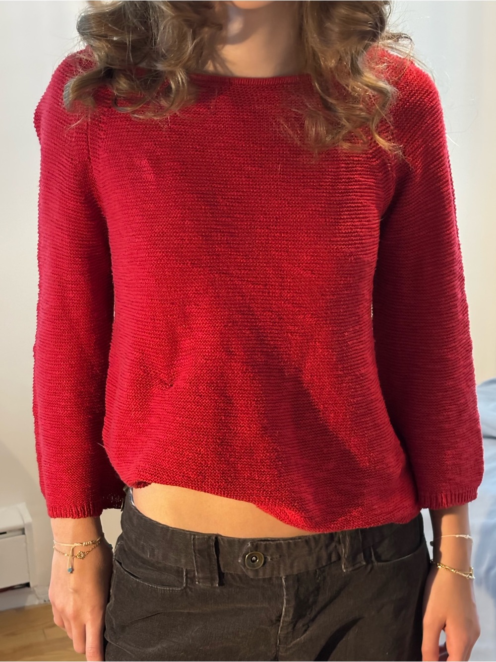 twik Red Crewneck Knit Sweater